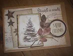 Papiernictvo - Vianočná pohľadnica Šťastné a veselé - 15123701_