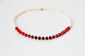 Náhrdelníky - Nadčasový perlový náhrdelník s brúsenými korálkami - 15121906_