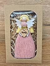 Dekorácie - Malý farebný anjelik s menom v darčekovom balení  (Zelený) - 15124086_