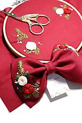 Detské doplnky - Veľké vyšívané mašličky Šípka ♡ (5x7,5cm) - 15124797_