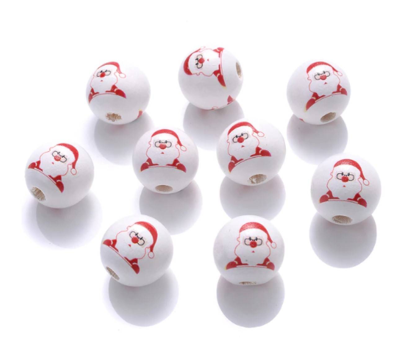 KD133 Korálka drevená vianočná 1,6 cm (Santa)
