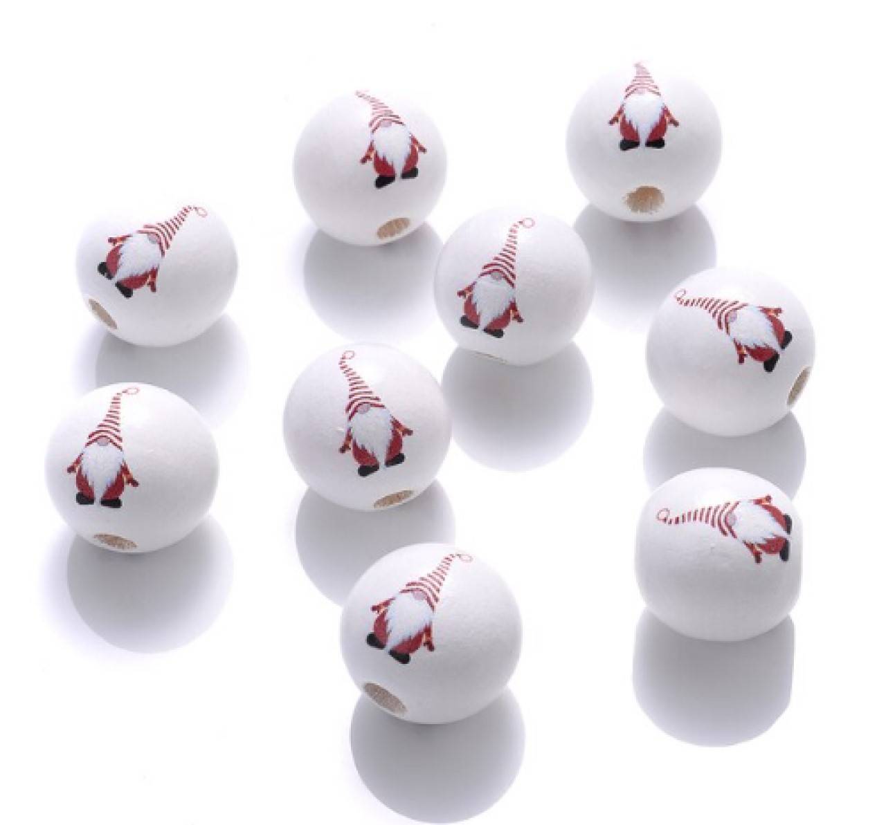 KD133 Korálka drevená vianočná 1,6 cm (Trpaslík V)