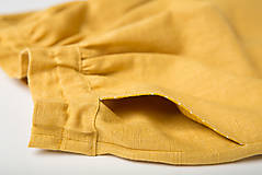Detské oblečenie - Ľanová suknička s vyšívanými kvietkami - žltá - 15123794_
