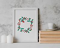 Kresby - Art Print| Vianočný veniec| 07 - 15125306_
