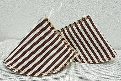 Úžitkový textil - Chňapka kuchynská malá na pokrievku (Hnedá pásiková) - 15121037_