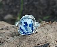 Prstene - Dubleta dendritický achát a lapis lazuli - 15124393_