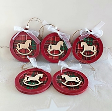 Dekorácie - vianočné gule s koníkom - 15122264_