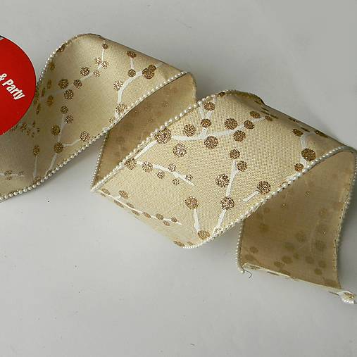 Galantéria - Dekoračná vianočná stuha š.6,8cm - 1/2m - 15121368_