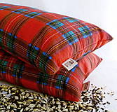 Úžitkový textil - FILKI šupkový vankúš na spanie 45 cm (červené škótske káro šírka 20 cm) - 15121071_