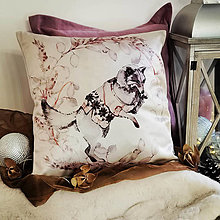 Úžitkový textil - Zimno vianočný zamatový vankúšik 40x40cm Maco (Play wolf) - 15129493_
