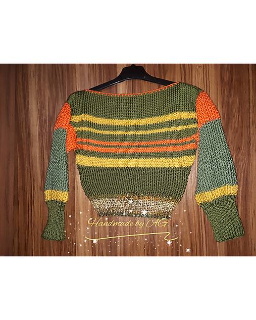 Svetre a kardigány - "retro" crop top - 15128057_