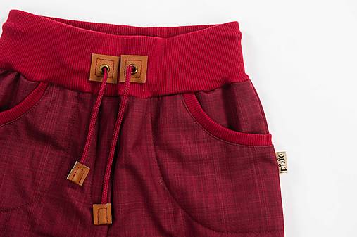 softschell nohavice bordové s barančekom klasický strih