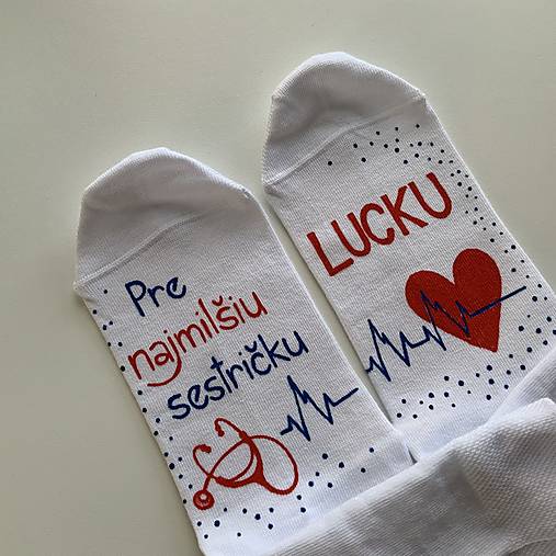 Maľované ponožky pre zdravotnú sestričku (najmilšiu)