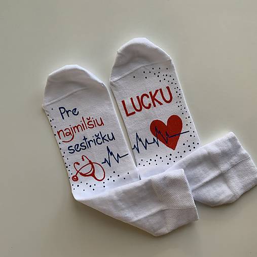 Maľované ponožky pre zdravotnú sestričku (najmilšiu)