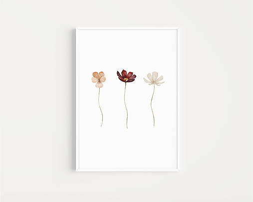 Akvarelový art print - Tri kvety