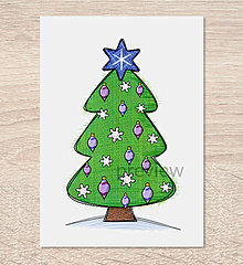 Grafika - Kreslený vianočný stromček  (špice) - 15129408_