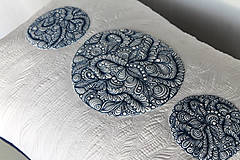 Úžitkový textil - Polštář modrobílý obdélníkový - 15130593_