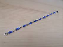 Náramky - Tenký náramok - modré matné korálky - chirurgická oceľ - 17,5 cm - 15129806_