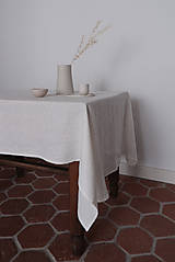 Úžitkový textil - Ľanový biely obrus - 15131518_