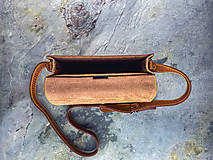Kabelky - listová kožená kabelka tethys - oranžová - 15131232_