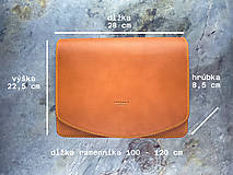 Kabelky - listová kožená kabelka tethys II. veľká - oranžová - 15131291_