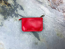 Peňaženky - Unisex malá kožená peňaženka na zips rhea III.  (Červená) - 15131925_
