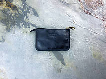 Peňaženky - Unisex malá kožená peňaženka na zips rhea III.  (Olivová Tmavozelená) - 15131929_