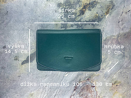 listová kožená kabelka tethys - olivová zelená