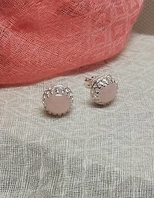 Sady šperkov - Sada (náhrdelník, náušnice) striebro a ruženín - 15130521_