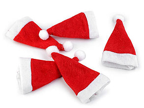 Polotovary - Mini vianočná čiapka 5 ks - 15129985_