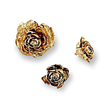 Suroviny - Cédrová ruža 3 ks - Zlatá s glittrom H32326 - 15129683_