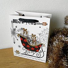 Obalový materiál - Darčeková vianočná papierová taška  /23x17,5cm/ - 15129631_