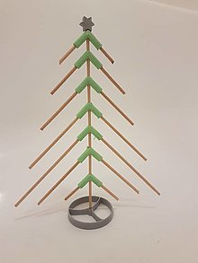 Dekorácie - Minimalistický vianočný stromček (Zeleno-strieborný) - 15133478_