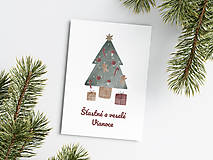 Papiernictvo - Vianočná pohľadnica - Stromček - 15131274_