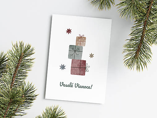Vianočná pohľadnica - Darčeky