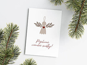 Papiernictvo - Vianočná pohľadnica Anjel - Požehnané vianočné sviatky - 15131761_