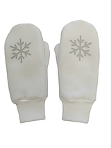Rukavice - Dámske zimné rukavice palčiaky biele Snehová vločka - 15135220_