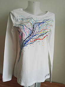 Topy, tričká, tielka - Ručnemaľované tričko - Elegantný abstrakt - 15135531_