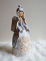 Dekorácie - Zimný anjel - maľovaný zvonec - 15134879_