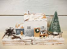 Dekorácie - Domček biele Vianoce - 15135169_