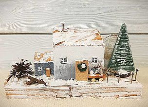 Dekorácie - Domček biele Vianoce - 15135169_