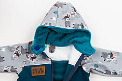Detské oblečenie - prechodná softshell bunda vlk  užšia - 15137190_