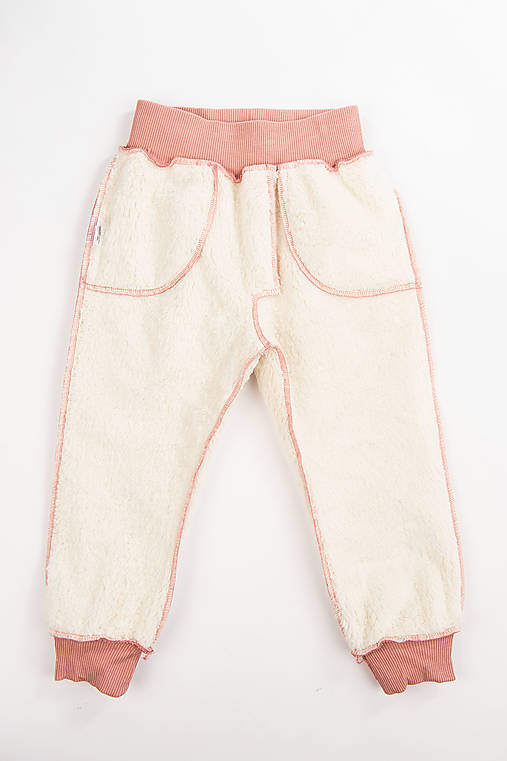 softschell nohavice ružové s barančekom klasický strih