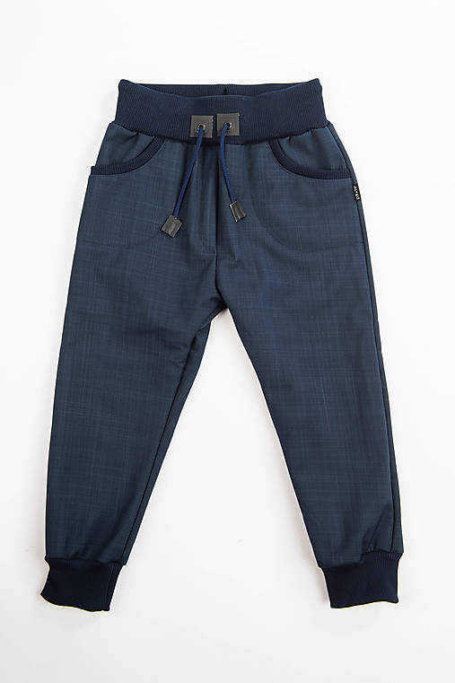 softschell nohavice modré s barančekom klasický strih