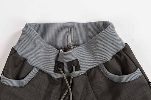 softschell nohavice šedé s barančekom klasický strih