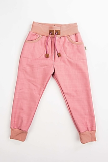 Detské oblečenie - softschell nohavice ružové s barančekom klasický strih - 15136952_