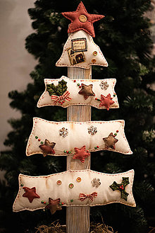 Dekorácie - Textilný vianočný stromček  (Vianočný stromček bez črepníku) - 15134159_