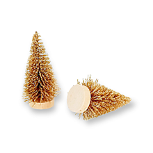 Iný materiál - Dekoračný vianočný stromček s glittrom 6 cm - Champagne H52388 - 15134486_