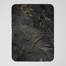 Úžitkový textil - Deka s čiernym mramorovým vzorom - 15134297_