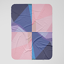 Úžitkový textil - Farebná deka s geometrickými tvarmi - 15135046_